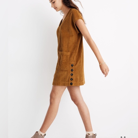 Madewell Corduroy Side-Button Shift Dress • S - Picture 4 of 10